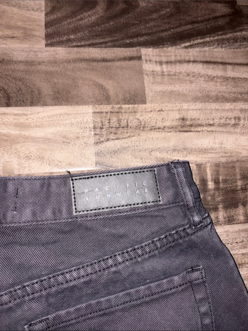 Pacific Sunwear Black Frayed Hem Denim Shorts